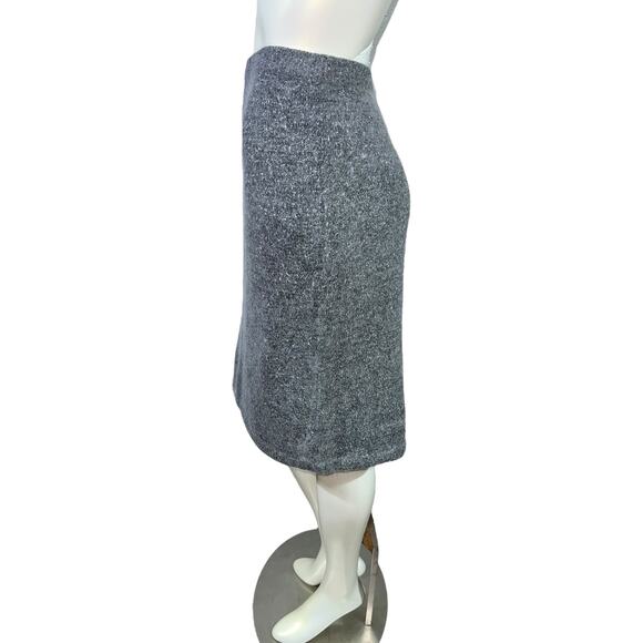 Vintage 80s Segue Luxury Gray Angora Silk Blend Pencil Skirt Medium M Wool - Picture 2 of 11